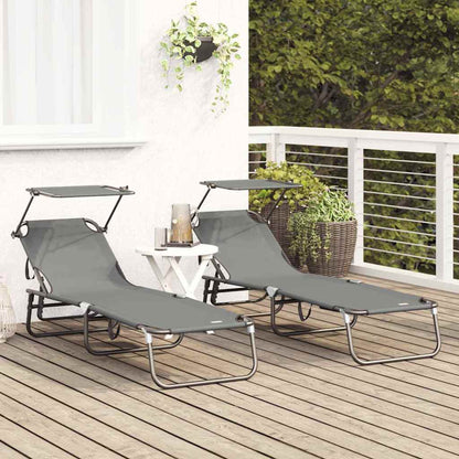 Tumbona Plegable 2 Pcs 190 X 57 X 81 Cm Oxford