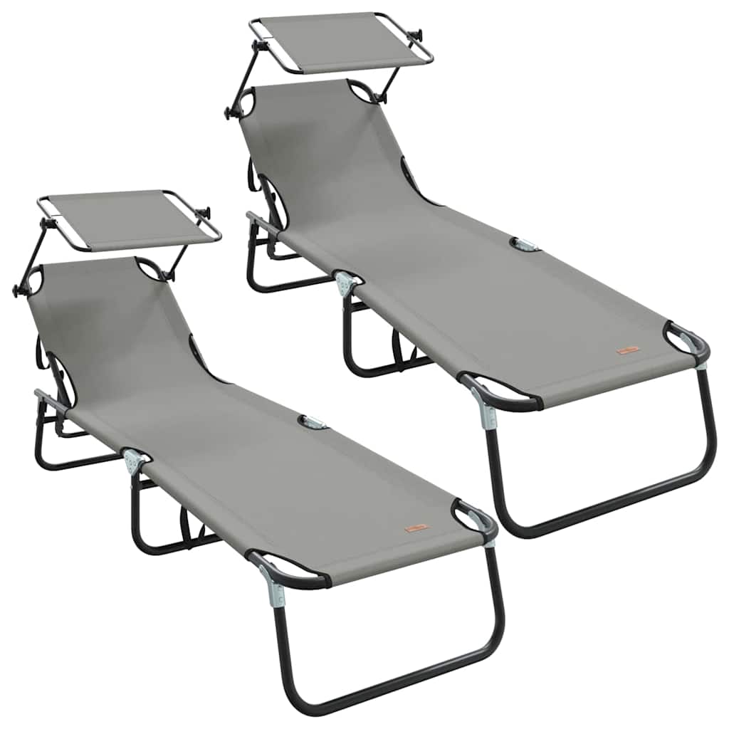 Tumbona Plegable 2 Pcs 190 X 57 X 81 Cm Oxford