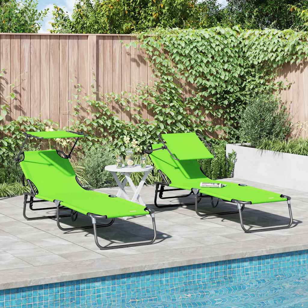 Tumbona Plegable 2 Pcs 190 X 57 X 81 Cm Oxford