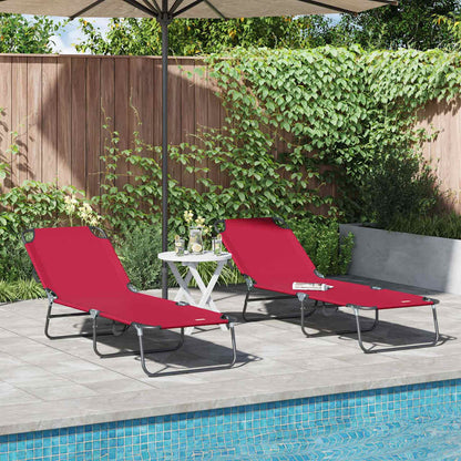 Tumbona Plegable 2 Pcs 188 X 57 X 86,5 Cm Poliéster