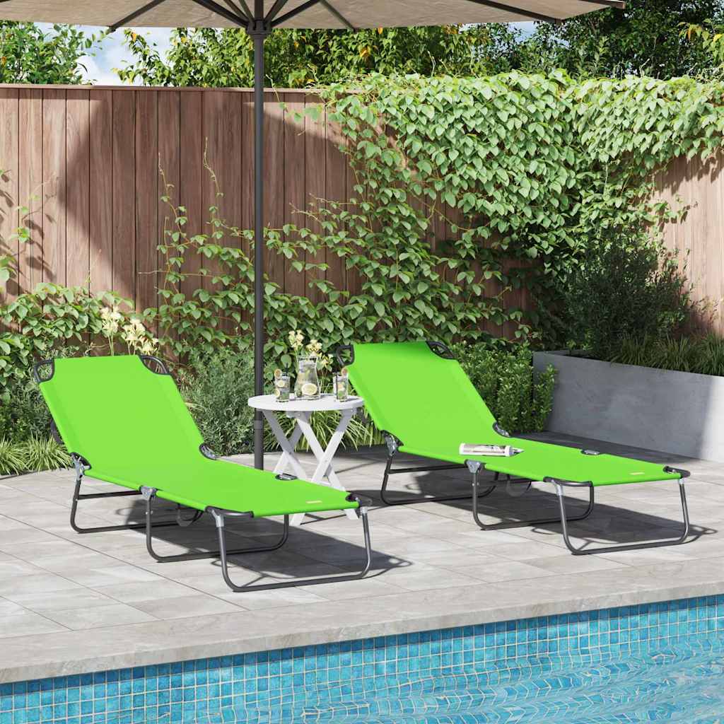 Tumbona Plegable 2 Pcs 188 X 57 X 86,5 Cm Poliéster