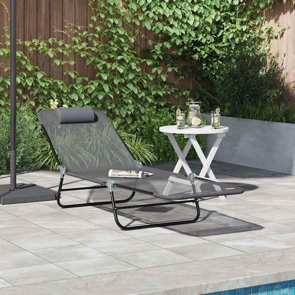 Tumbona Plegable 2 Pcs 182 X 55 X 85,5 Cm Textileno