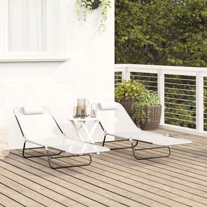 Tumbona Plegable 2 Pcs 182 X 55 X 85,5 Cm Textileno