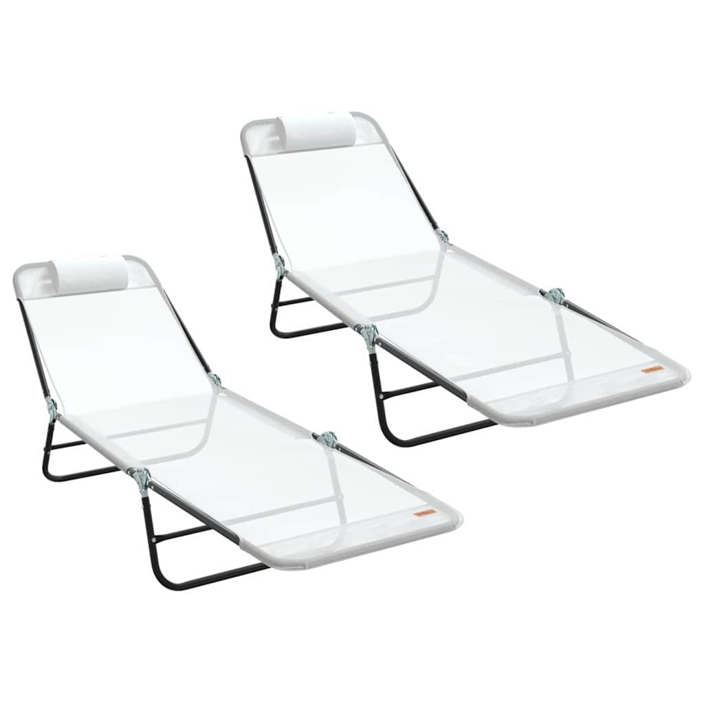 Tumbona Plegable 2 Pcs 182 X 55 X 85,5 Cm Textileno