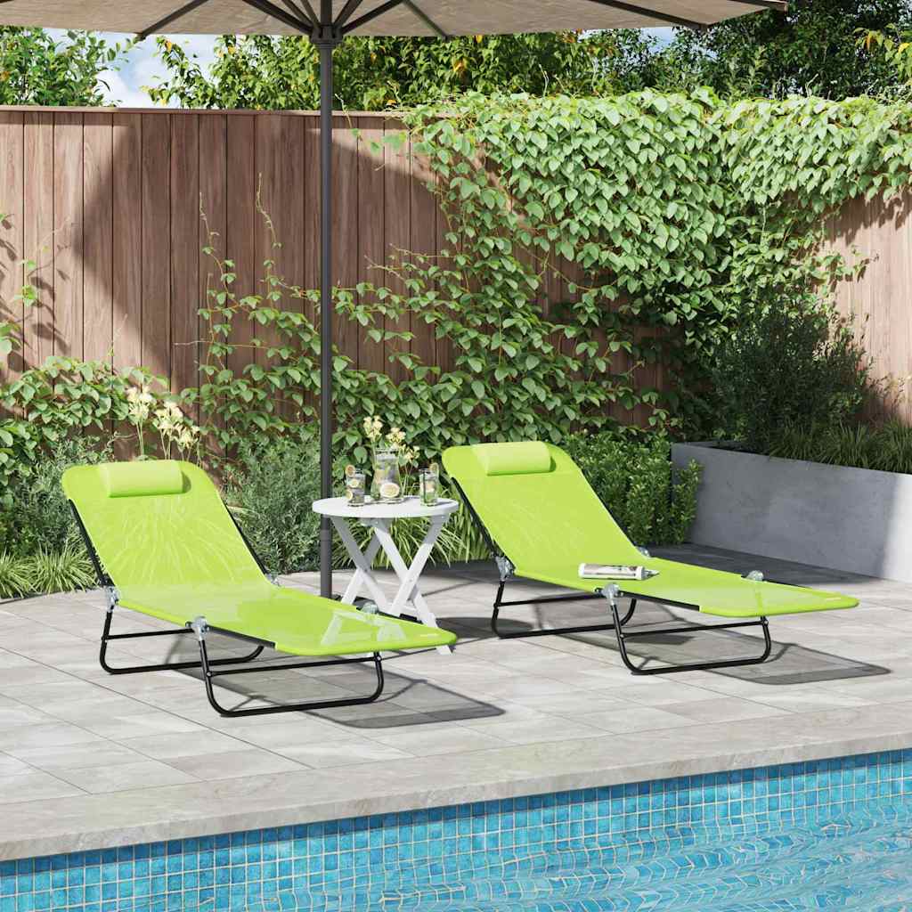 Tumbona Plegable 2 Pcs 182 X 55 X 85,5 Cm Textileno