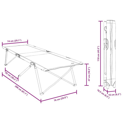 Cama De Camping Plegable Manual 2 Pcs 206 X 76 X 74 Cm