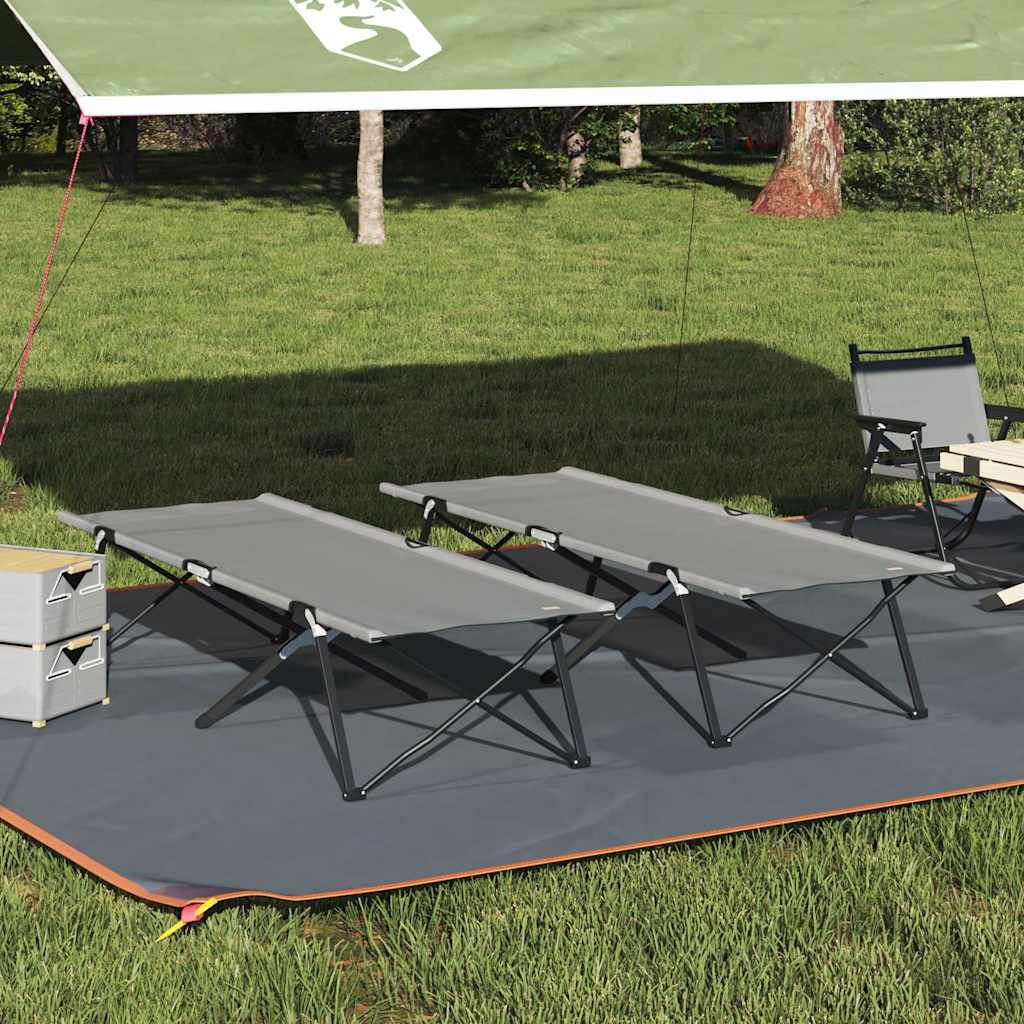 Cama De Camping Plegable Manual 2 Pcs 206 X 76 X 74 Cm