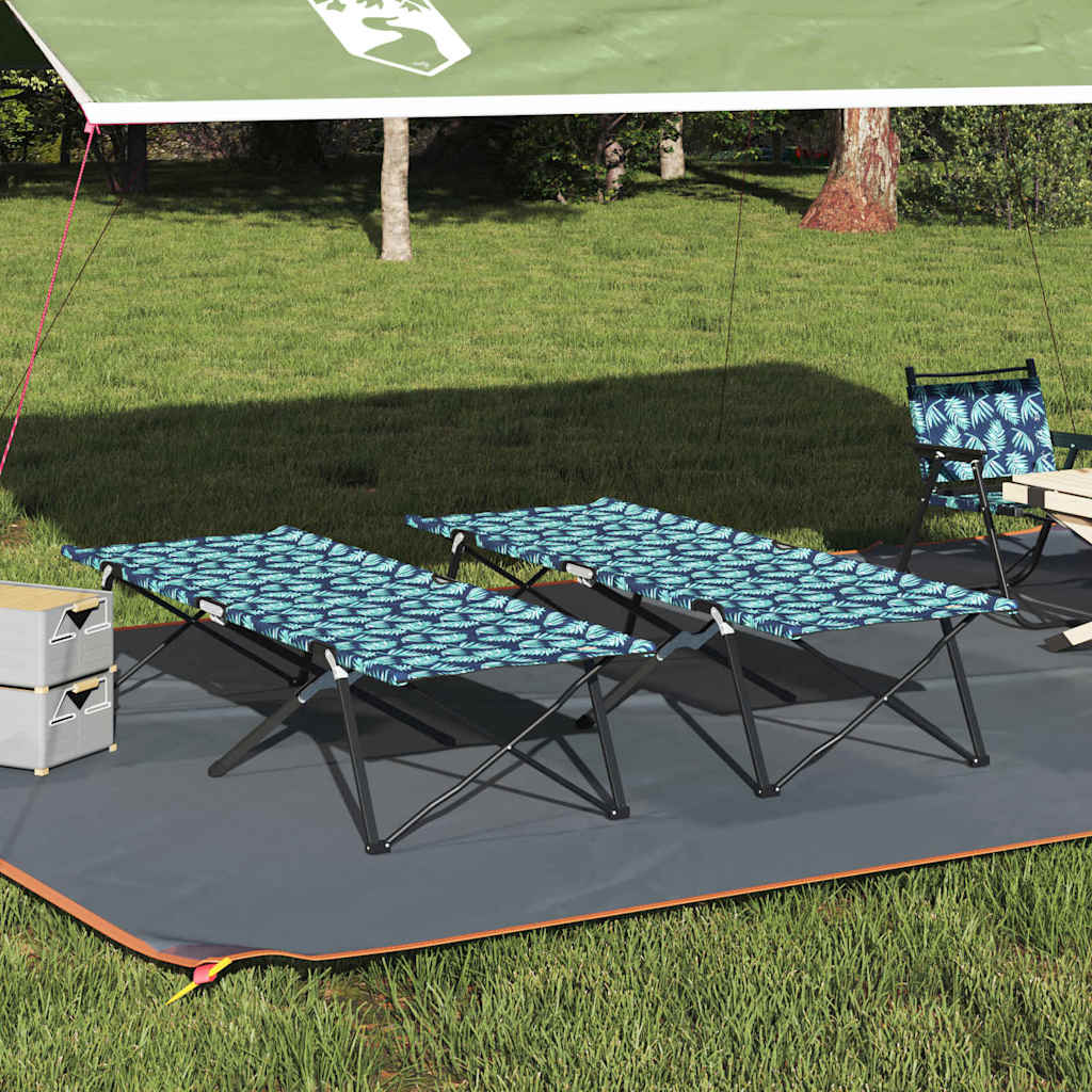 Cama De Camping Plegable Manual 2 Pcs 206 X 76 X 74 Cm