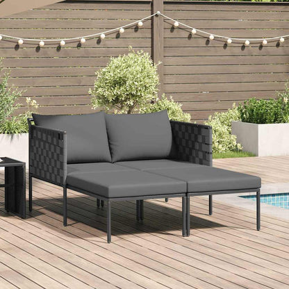 Tumbona Con Cojín 2-Persona Antracita 153 X 115 X 69.5 Cm