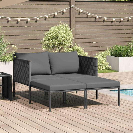 Tumbona Con Cojín 2-Persona Antracita 153 X 115 X 69.5 Cm