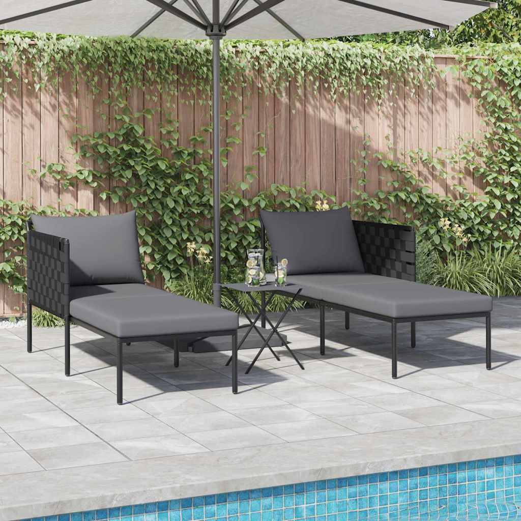 Tumbona Con Cojín 2-Persona Antracita 153 X 115 X 69.5 Cm