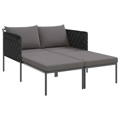 Tumbona Con Cojín 2-Persona Antracita 153 X 115 X 69.5 Cm