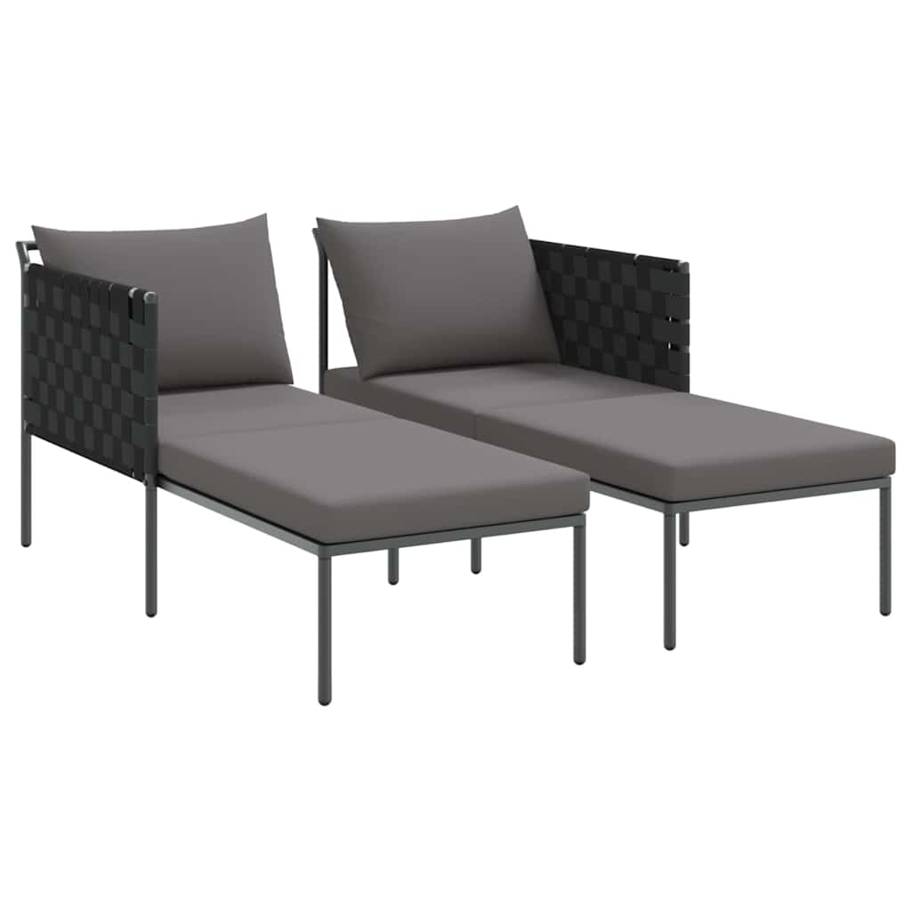 Tumbona Con Cojín 2-Persona Antracita 153 X 115 X 69.5 Cm