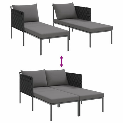 Tumbona Con Cojín 2-Persona Antracita 153 X 115 X 69.5 Cm