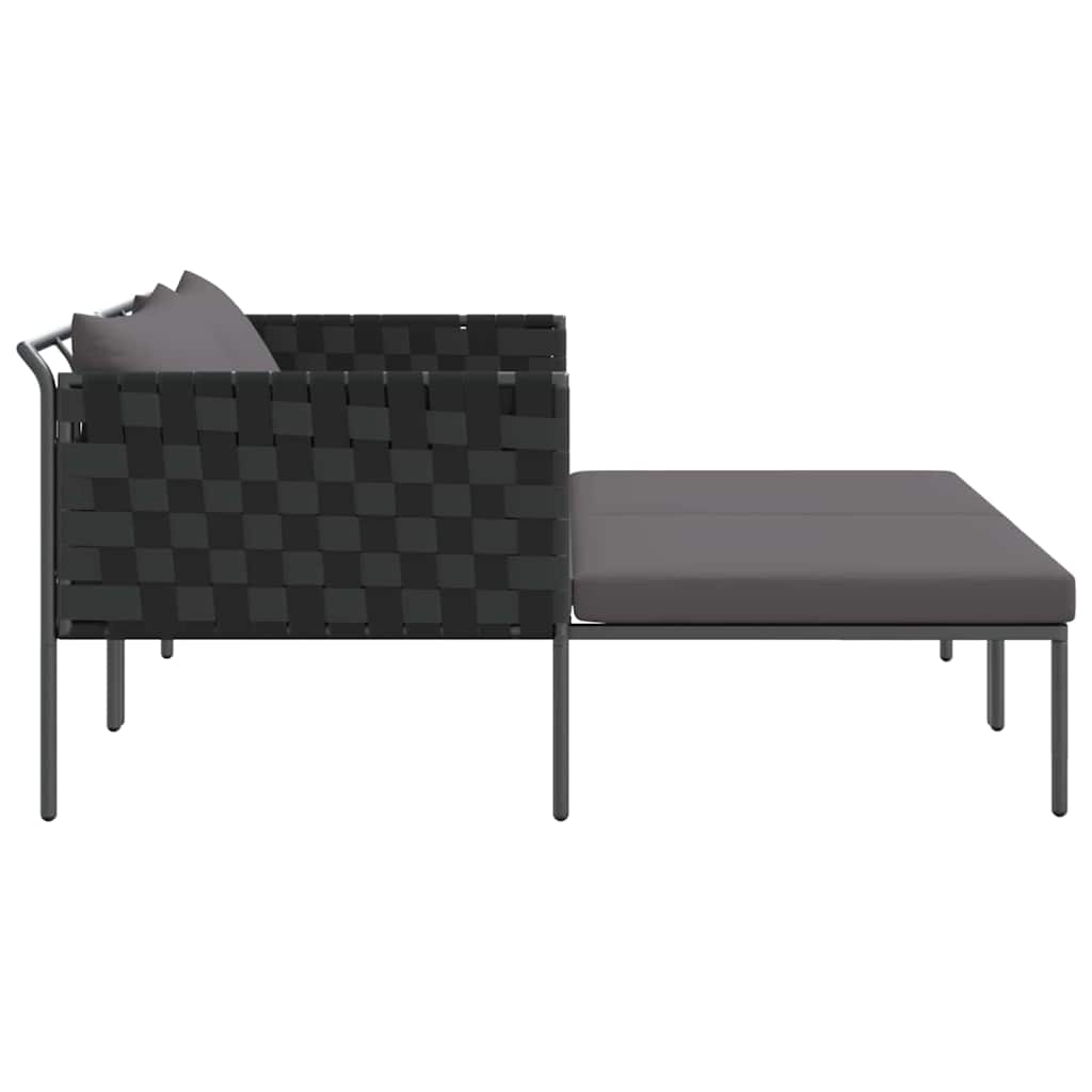 Tumbona Con Cojín 2-Persona Antracita 153 X 115 X 69.5 Cm