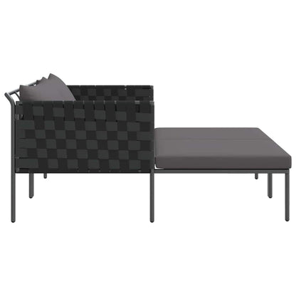 Tumbona Con Cojín 2-Persona Antracita 153 X 115 X 69.5 Cm