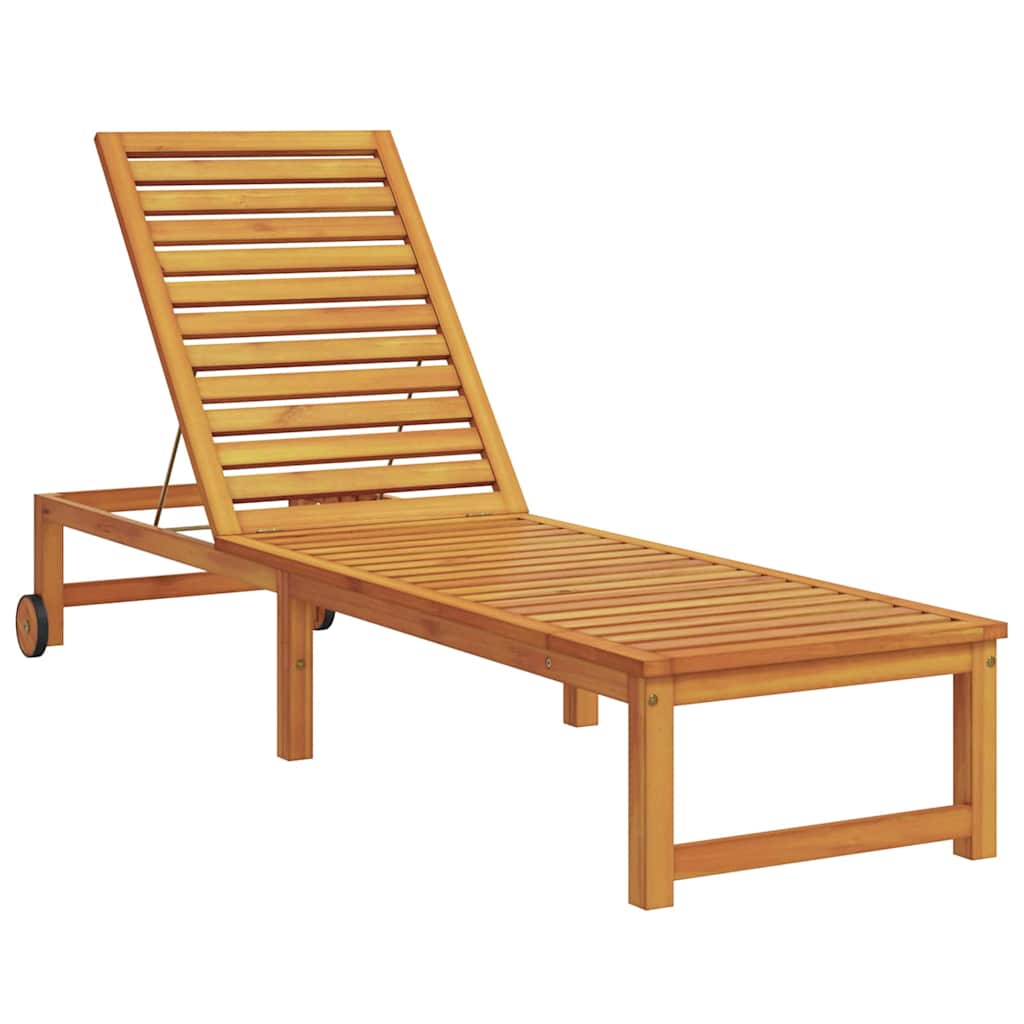 Tumbona 2 Pcs Marrón 202 X 53 X 89 Cm Madera De Acacia Sólida