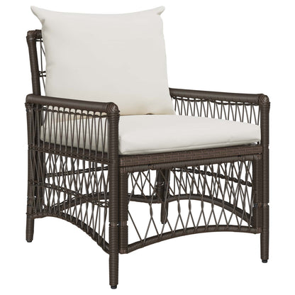 Silla De Jardín Con Cojín Beige 73 X 61 X 77 Cm Ratán Sintético