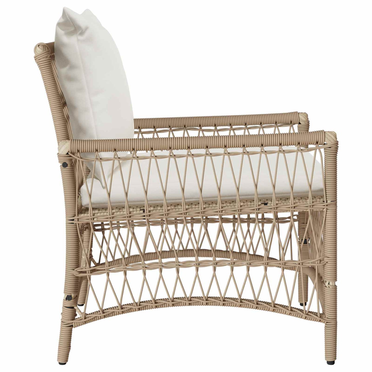 Silla De Jardín Con Cojín Beige 73 X 61 X 77 Cm Ratán Sintético