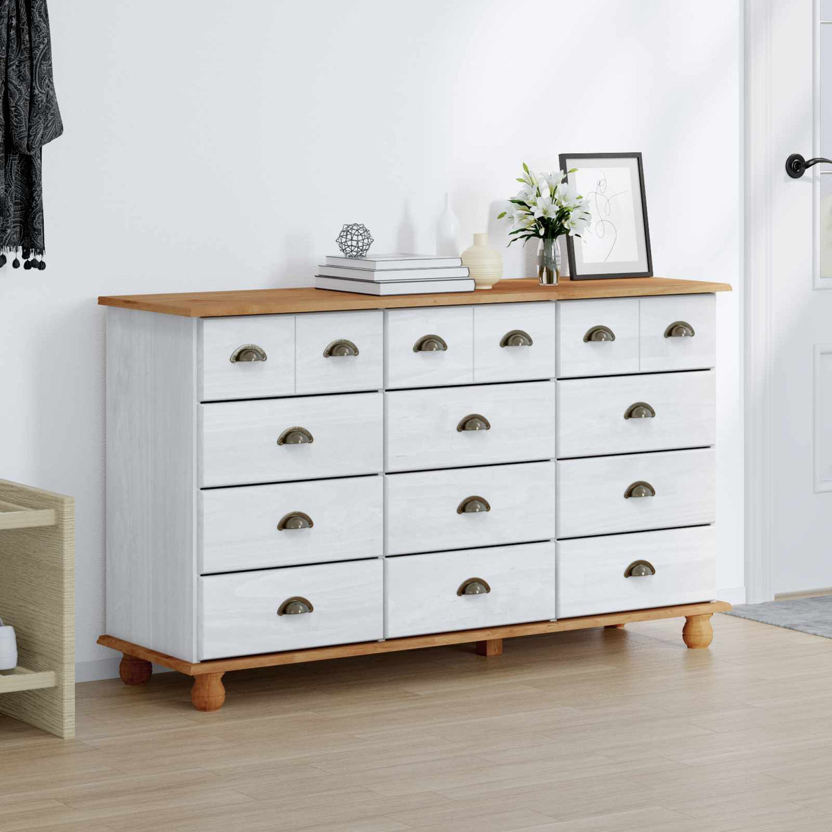 Cajón De Gaveta Askim 79 X 40 X 133,5 Cm Madera De Pino Macizo