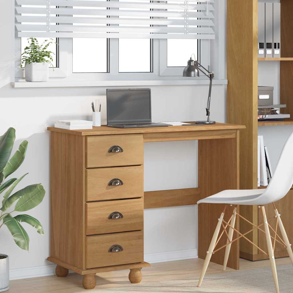 Escritorio Askim 95 X 40 X 75 Cm Madera De Pino Macizo