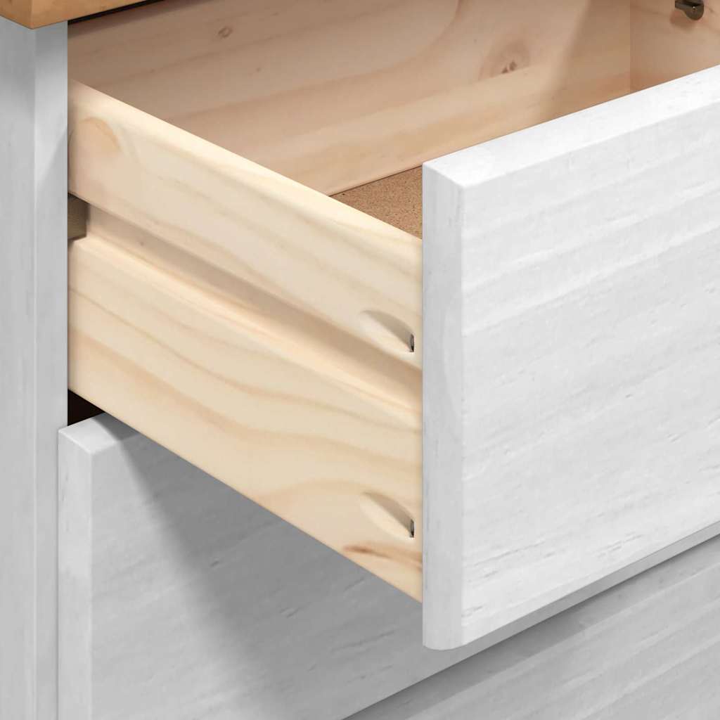 Escritorio Askim 95 X 40 X 75 Cm Madera De Pino Macizo