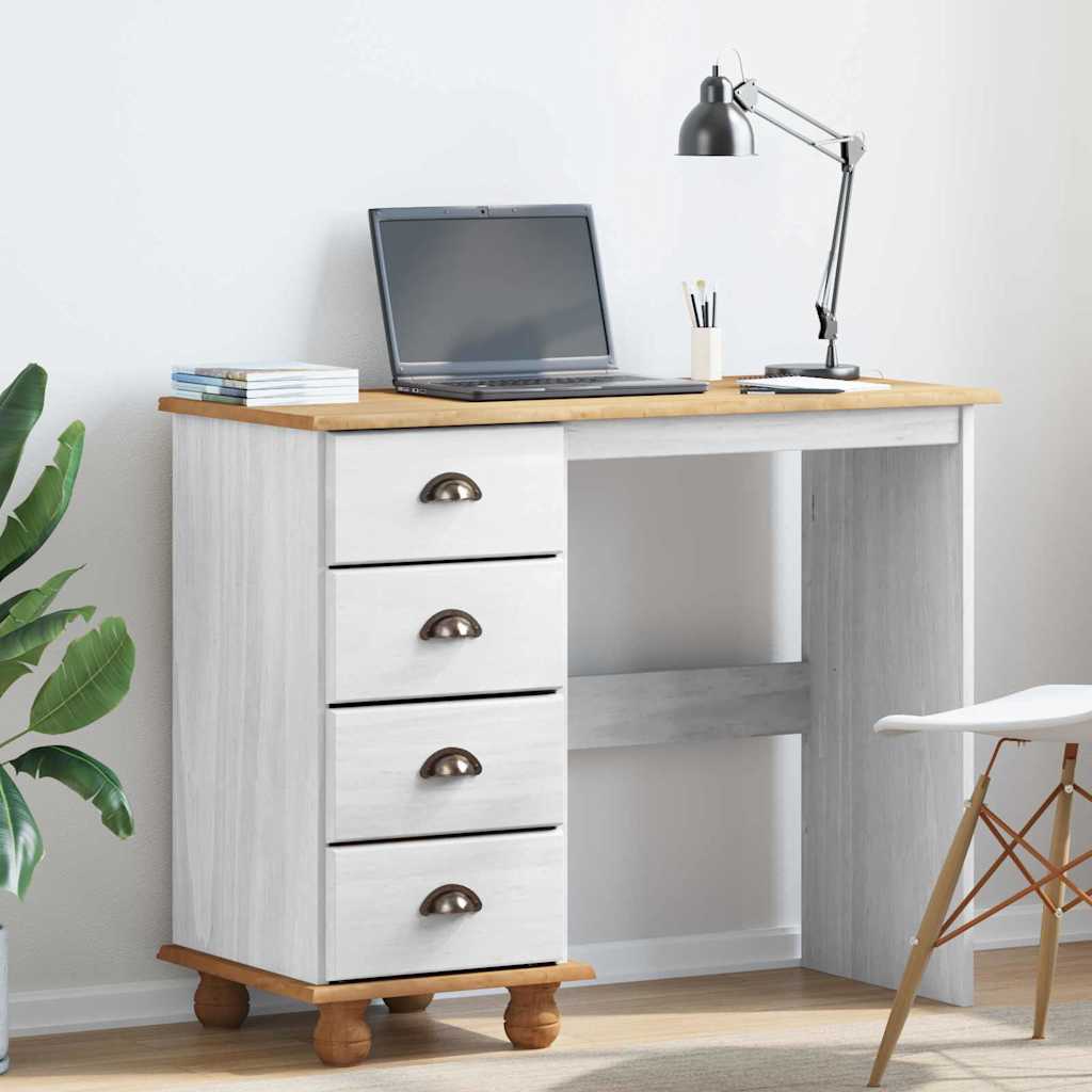 Escritorio Askim 95 X 40 X 75 Cm Madera De Pino Macizo