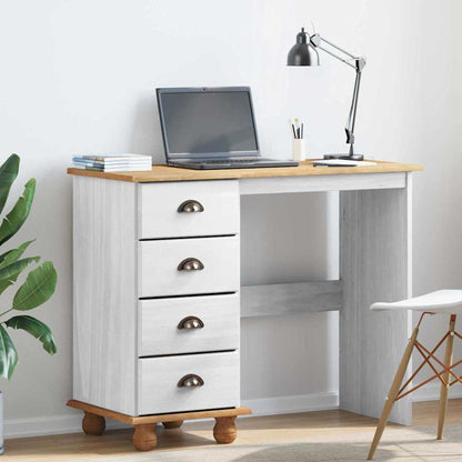 Escritorio Askim 95 X 40 X 75 Cm Madera De Pino Macizo