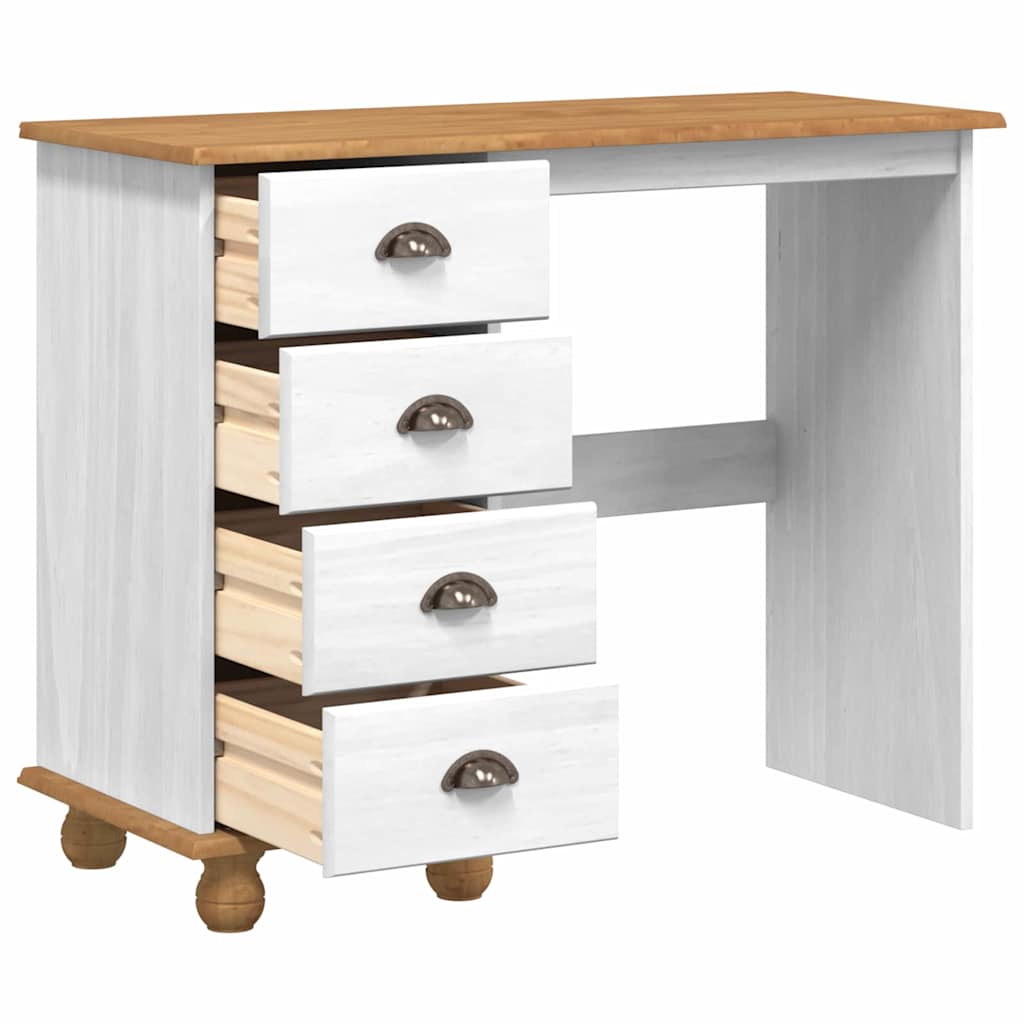 Escritorio Askim 95 X 40 X 75 Cm Madera De Pino Macizo