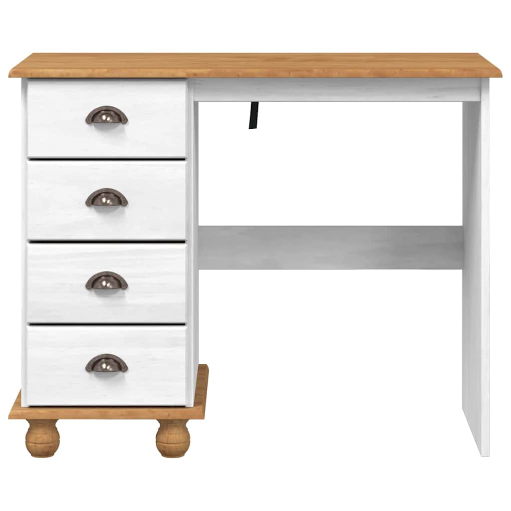 Escritorio Askim 95 X 40 X 75 Cm Madera De Pino Macizo