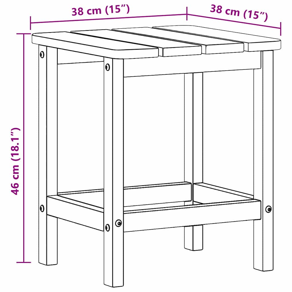 Mesa Lateral 38 X 38 X 46 Cm Polietileno