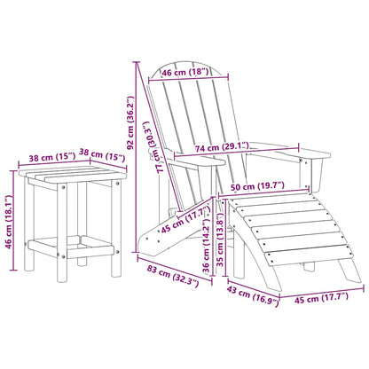 Silla De Jardín 3 Pcs Polietileno