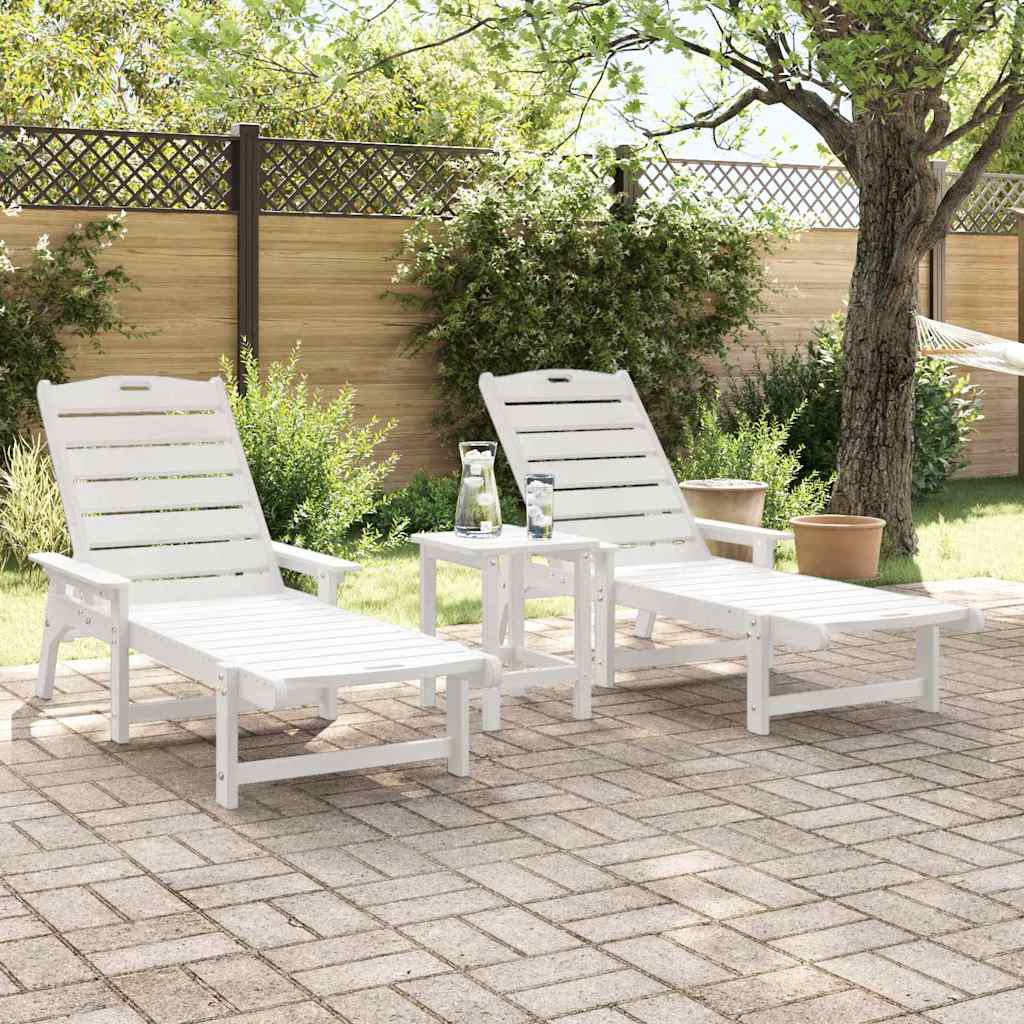 Tumbona 2 Pcs 195,5 X 53 X 98,5 Cm Polietileno