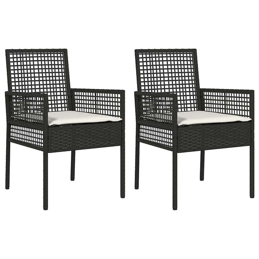Silla De Jardín 2 Pcs Negro 55 X 53 X 85 Cm Ratán Sintético