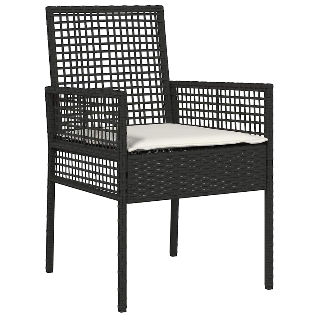 Silla De Jardín 2 Pcs Negro 55 X 53 X 85 Cm Ratán Sintético