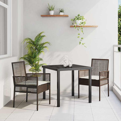 Silla De Jardín 2 Pcs Negro 55 X 53 X 85 Cm Ratán Sintético