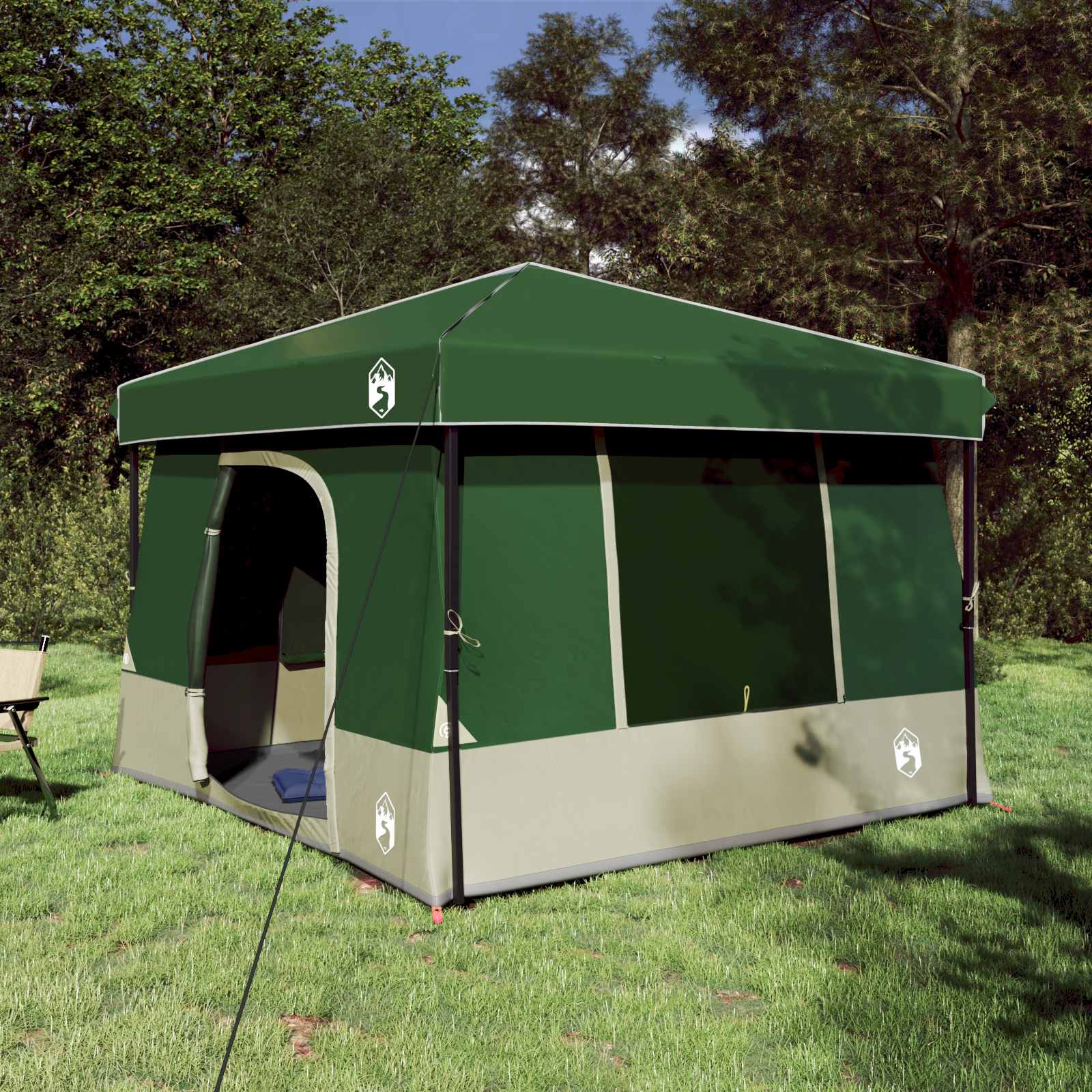 Juego De Tienda De Camping 2 Pcs Gris Y Tafetán Y Tela