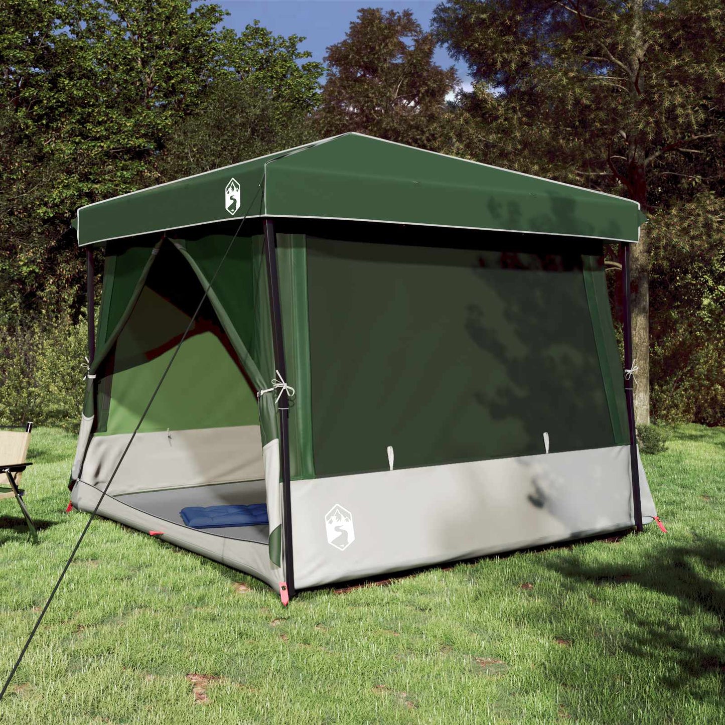 Juego De Tienda De Camping 2 Pcs Gris Y Tafetán Y Tela