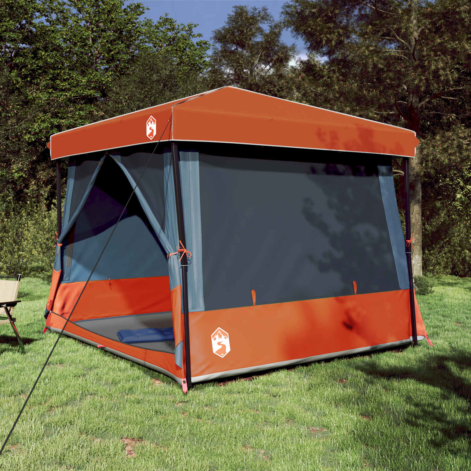Juego De Tienda De Camping 2 Pcs Gris Y Tafetán Y Tela