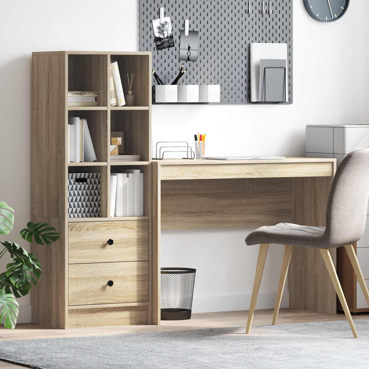 Escritorio Gris Concreto 145.5 X 50 X 127 Cm 2 Uds.