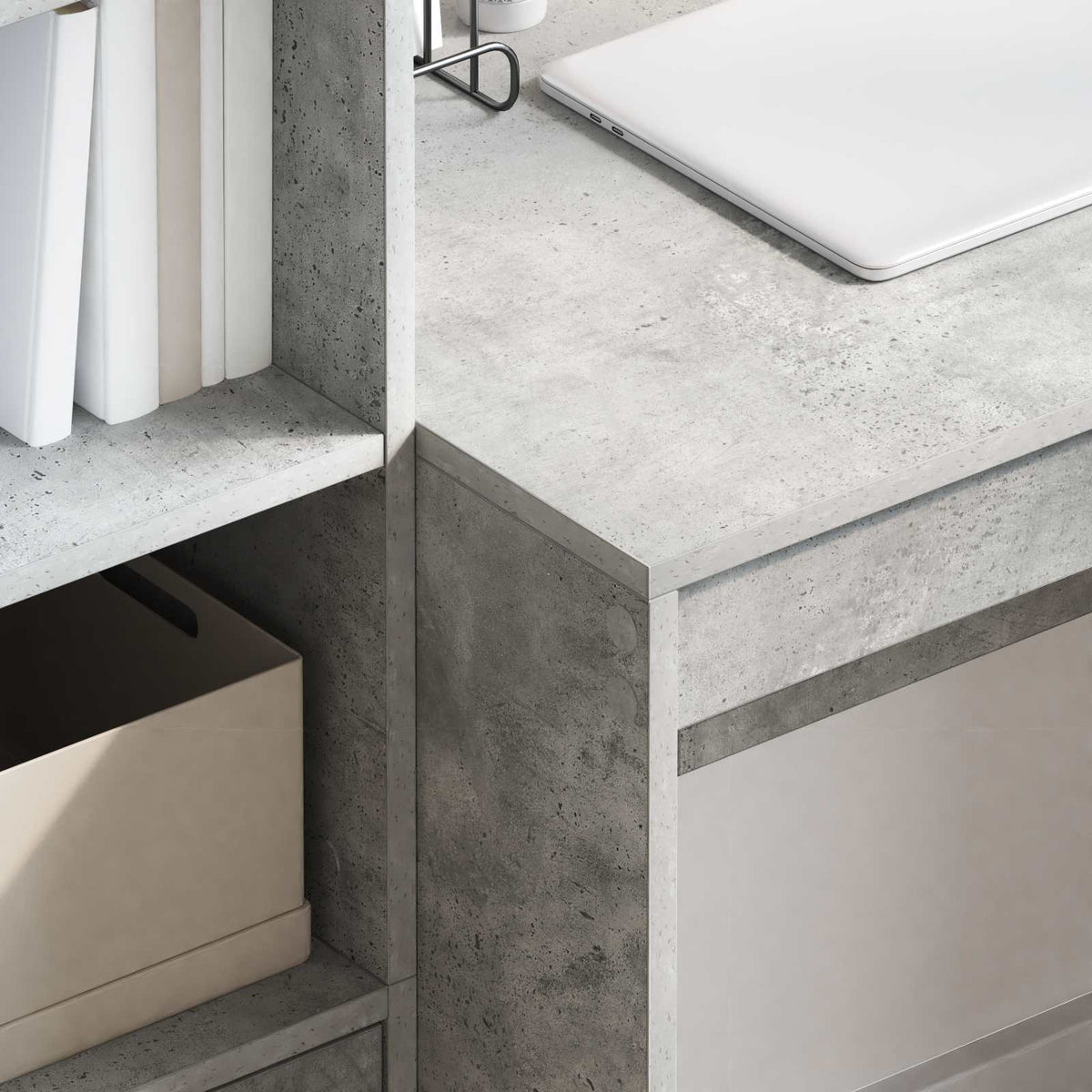 Escritorio Gris Concreto 145.5 X 50 X 127 Cm 2 Uds.