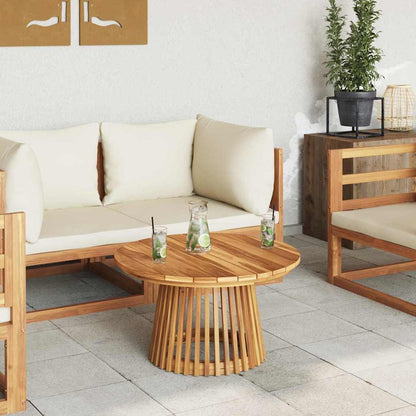 Mesa Lateral Marrón 70 X 70 X 40 Cm Madera De Teca Maciza