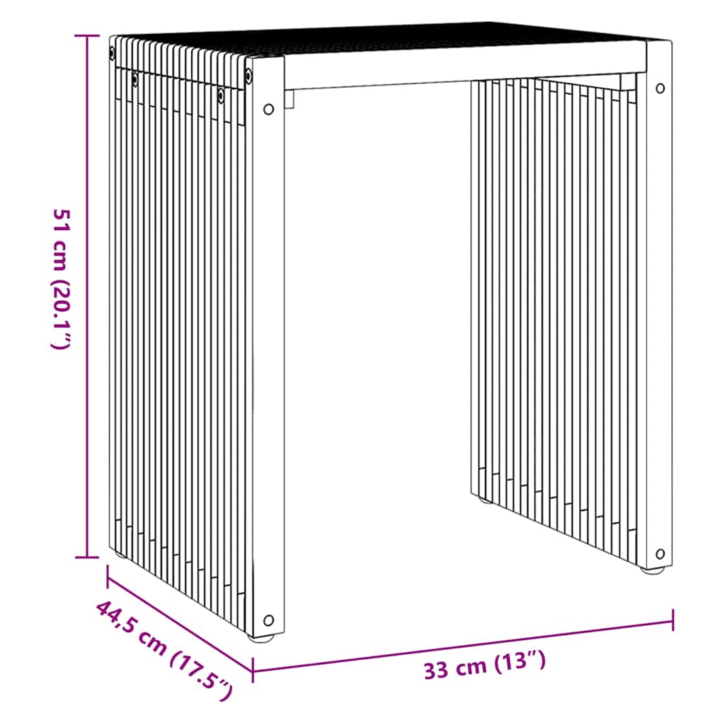 Mesa Auxiliar De Jardín 3 Pcs Marrón 33 X 44,5 X 51 Cm