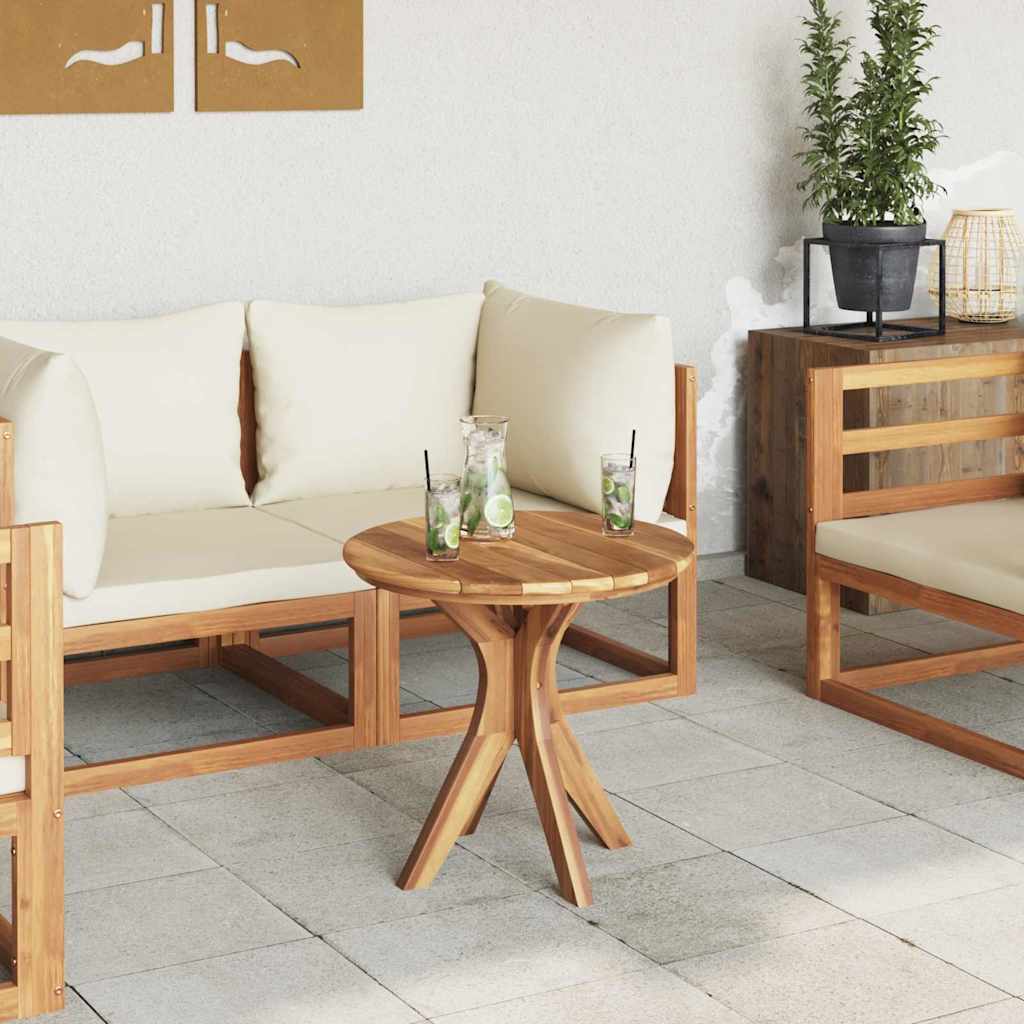 Mesa Lateral Marrón 55 X 55 X 51 Cm Madera De Teca Maciza