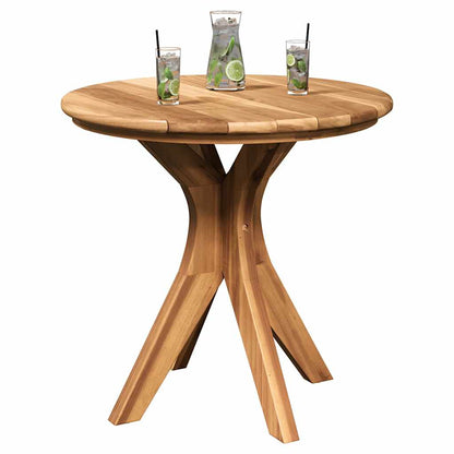 Mesa Lateral Marrón 55 X 55 X 51 Cm Madera De Teca Maciza