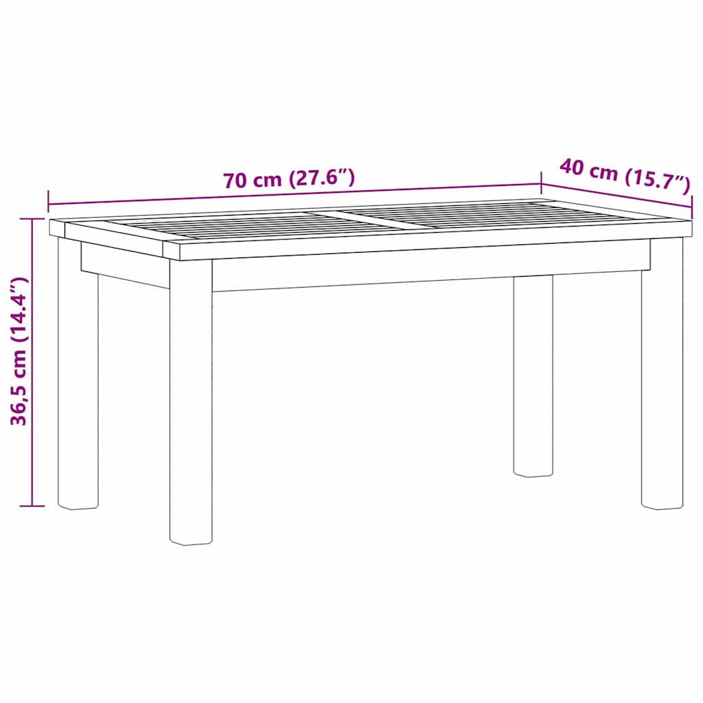 Mesa De Café Marrón Madera De Teca Maciza