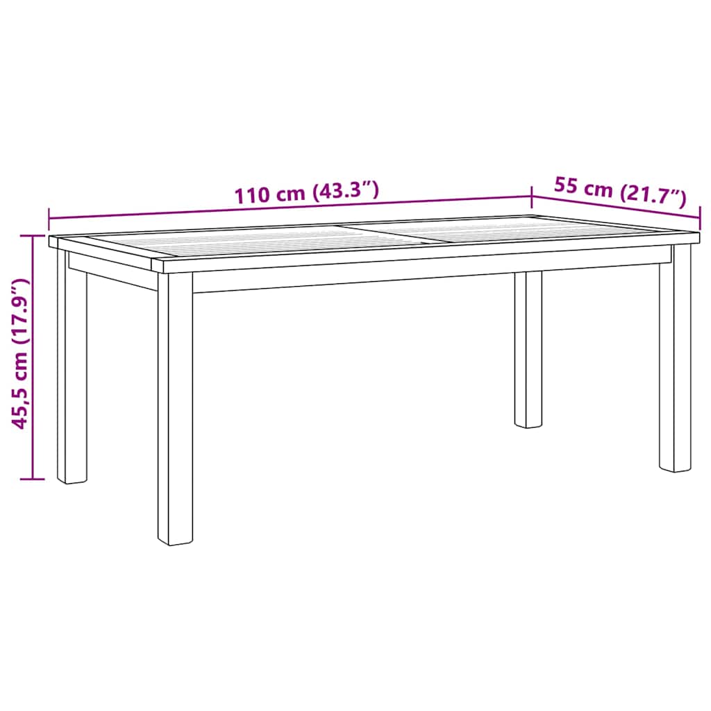 Mesa De Café Marrón Madera De Teca Maciza