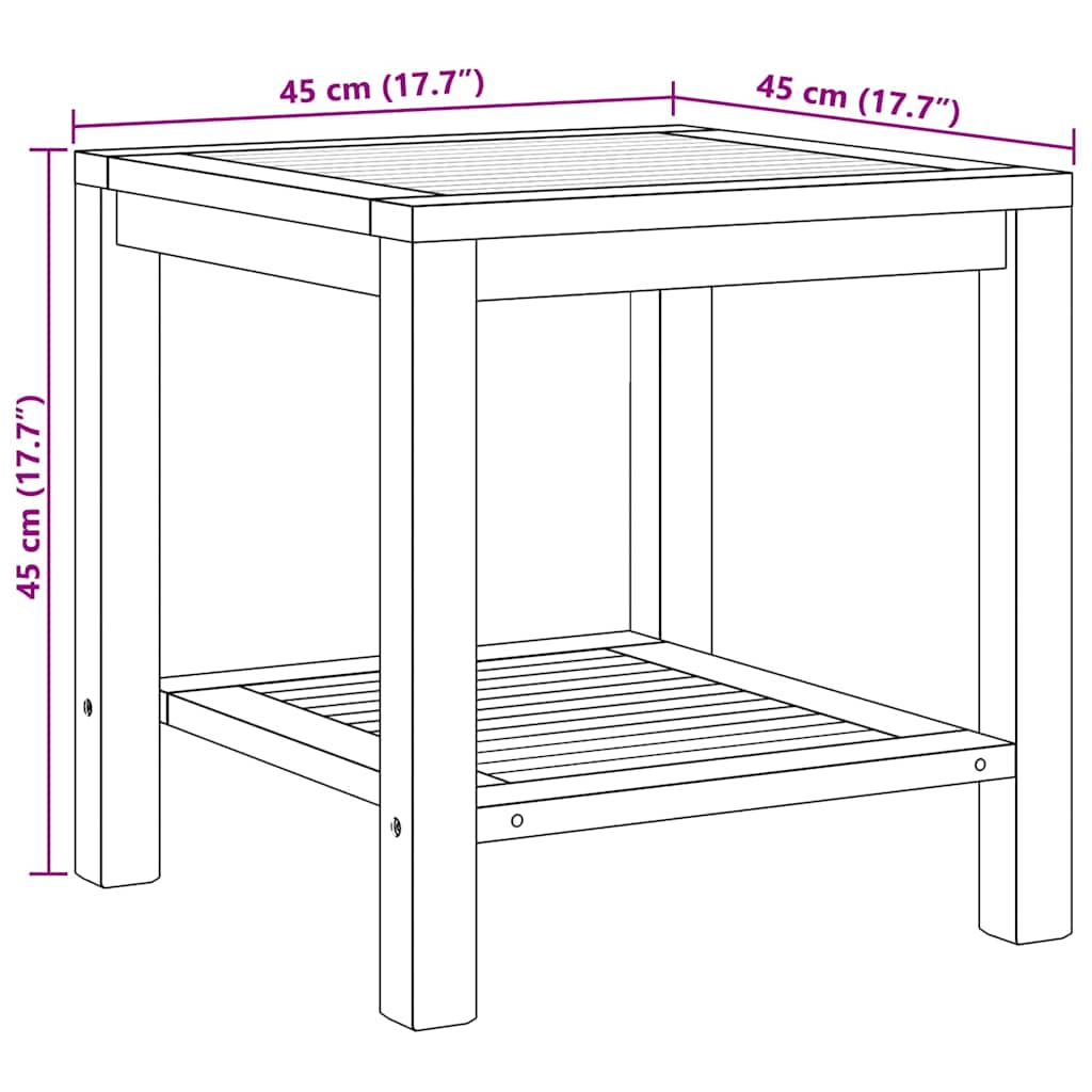 Mesa De Café Marrón 45 X 45 X 45 Cm Madera De Teca Maciza