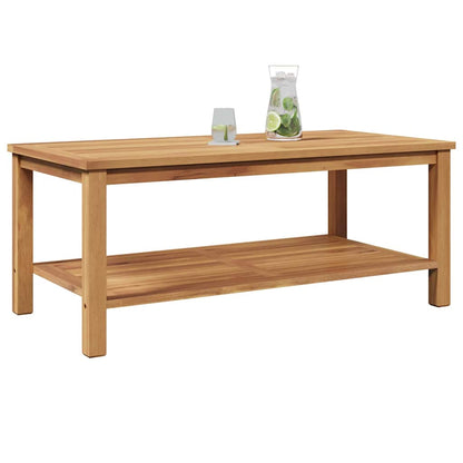 Mesa De Café Marrón Madera De Teca Maciza