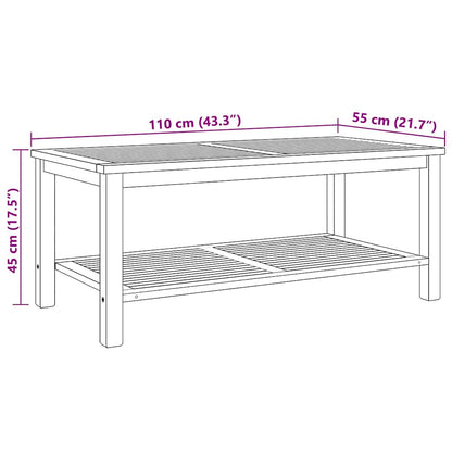 Mesa De Café Marrón Madera De Teca Maciza